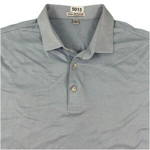 VTG Peter Millar Textured Polo Shirt Men's Large Light Blue Short Sleeve Cotton‎